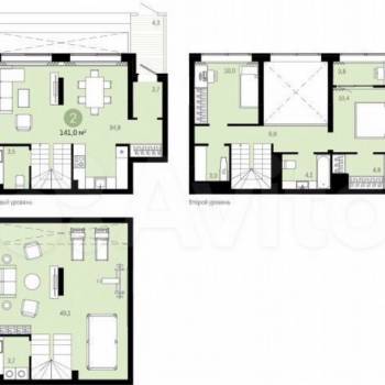 Продается 2-х комнатная квартира, 142,4 м²