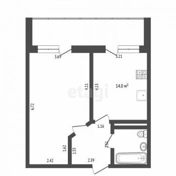 Продается 1-комнатная квартира, 45 м²