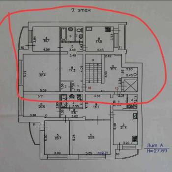 Продается 2-х комнатная квартира, 98 м²