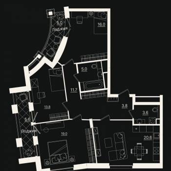Продается 3-х комнатная квартира, 104 м²