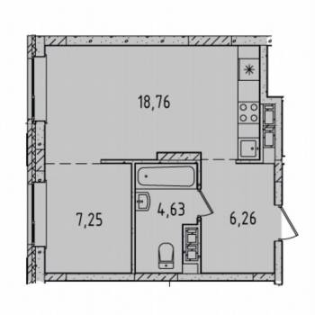 Продается 1-комнатная квартира, 36,9 м²