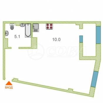Продается 1-комнатная квартира, 48,4 м²