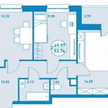 Продается 2-х комнатная квартира, 49,9 м²