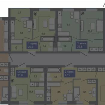 Продается 1-комнатная квартира, 27 м²
