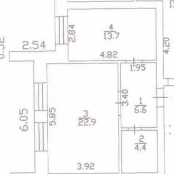Продается 1-комнатная квартира, 47,6 м²
