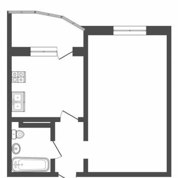 Продается 1-комнатная квартира, 43,3 м²