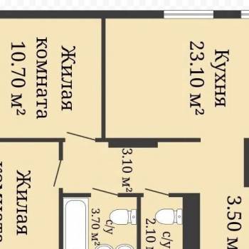 Продается 2-х комнатная квартира, 61,5 м²