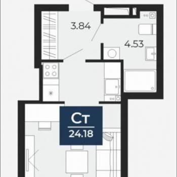 Сдается 1-комнатная квартира, 24 м²