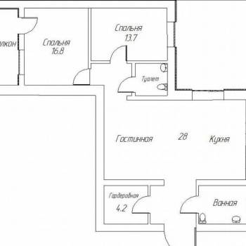 Продается 2-х комнатная квартира, 76 м²