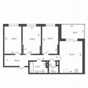 Сдается Многокомнатная квартира, 82 м²
