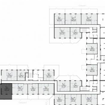 Продается 1-комнатная квартира, 42,3 м²