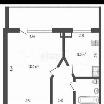 Сдается 1-комнатная квартира, 27,6 м²