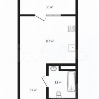 Продается 1-комнатная квартира, 36,3 м²