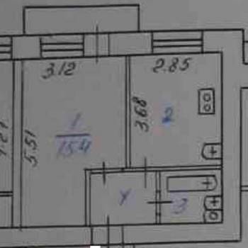 Продается 1-комнатная квартира, 32 м²