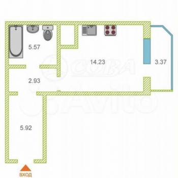 Продается 1-комнатная квартира, 29 м²