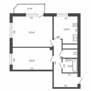 Сдается 2-х комнатная квартира, 64 м²