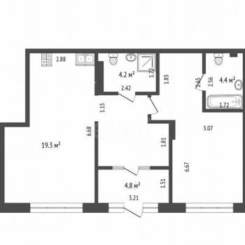 Продается 2-х комнатная квартира, 63,3 м²