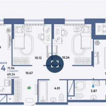 Продается Многокомнатная квартира, 72,4 м²