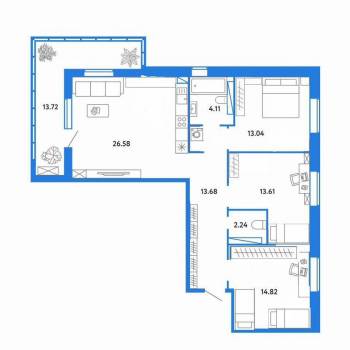 Продается Многокомнатная квартира, 101 м²