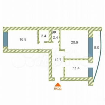 Продается 2-х комнатная квартира, 70 м²