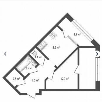 Продается 1-комнатная квартира, 40 м²
