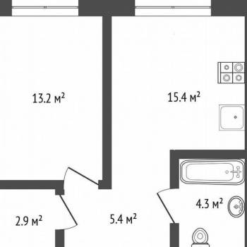Продается 1-комнатная квартира, 41,2 м²