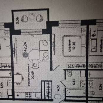 Продается 1-комнатная квартира, 41,7 м²