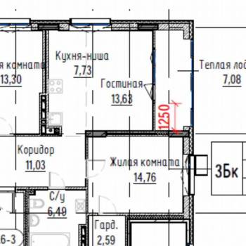 Продается 2-х комнатная квартира, 76 м²