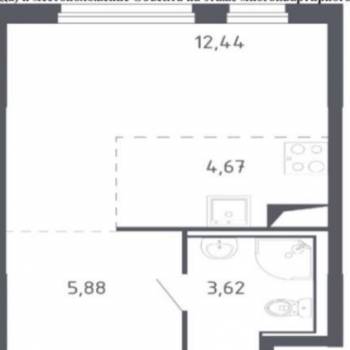 Продается 1-комнатная квартира, 26,6 м²